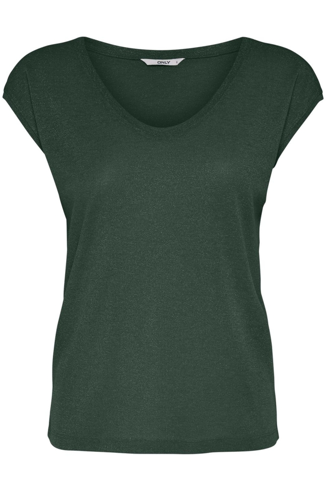 ONLSILVERY S/S V NECK LUREX TOP JRS 15136069 SYCAMORE