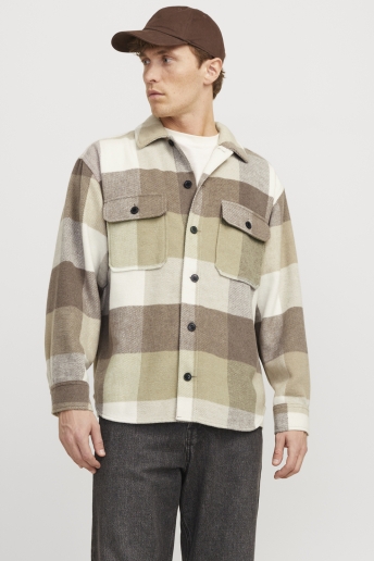 Jack & Jones Overhemd JJEBRADLEY OLLIE OVERSHIRT LS NOOS 12257199 Falcon/CHECKS