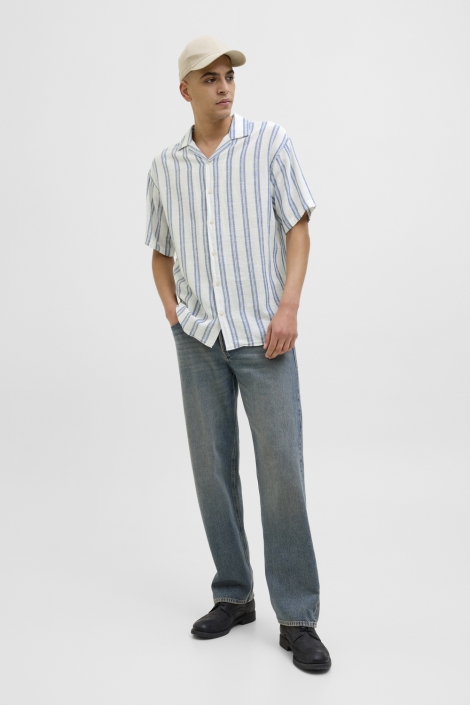 Jack & Jones jjeenzo stripe resort shirt ss sn