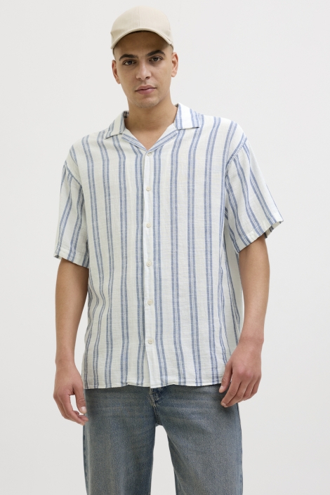 Jack & Jones jjeenzo stripe resort shirt ss sn