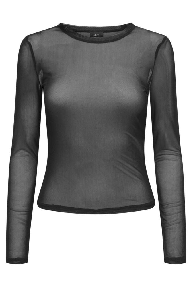 JDYELSA L/S O-NECK MESH TOP JRS 15303787 BLACK