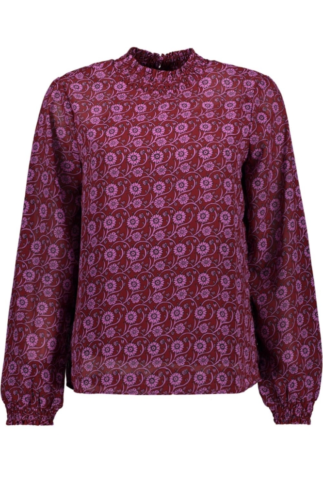 ONLSTAR LIFE L/S SMOCK TOP PTM 15240489 Syrah/Block boho