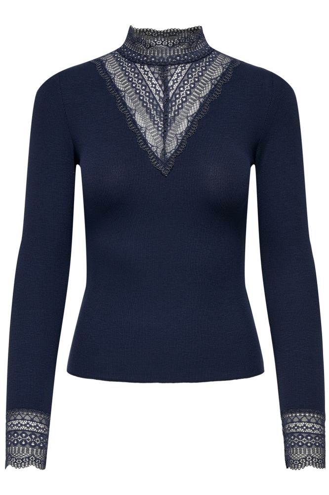 ONLTILDE L/S HIGH NECK LACE TOP JRS 15207788 Navy Blazer