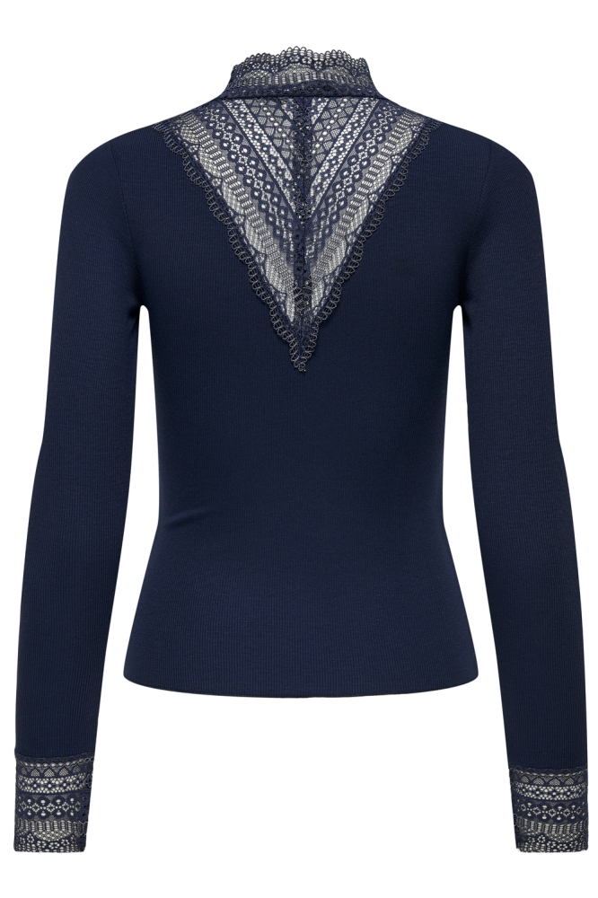 ONLTILDE L/S HIGH NECK LACE TOP JRS 15207788 Navy Blazer