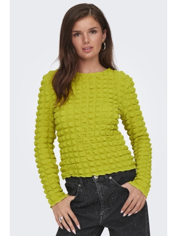 Only T-shirt ONLSEBBE L/S O-NECK TOP JRS 15333029 Citronelle