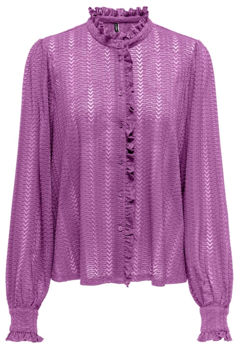 Only onlisabelle l/s placket ruffle top