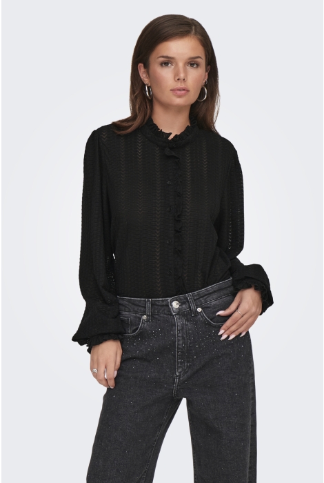 Only onlisabelle l/s placket ruffle top