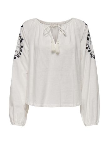 Jacqueline de Yong Blouse JDYBIANCA L/S EMB TOP WVN 15333836 Cloud Dancer/BLACK EMBER