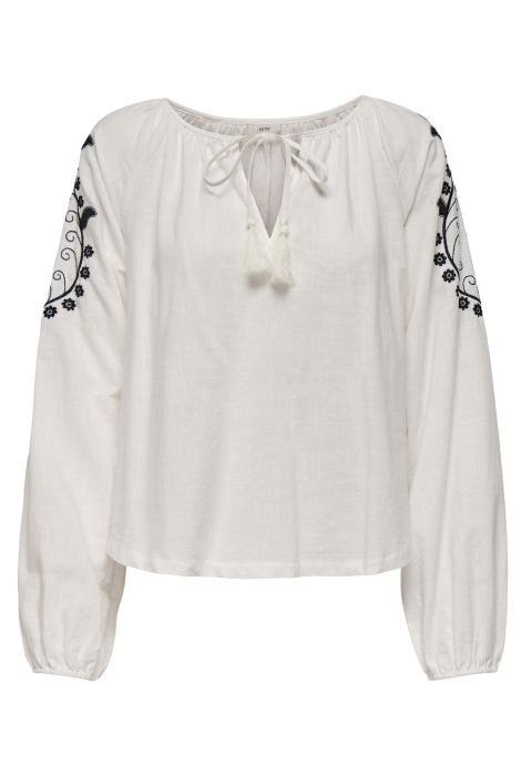 Jacqueline de Yong jdybianca l/s emb top wvn