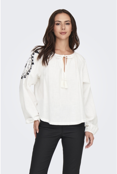 Jacqueline de Yong jdybianca l/s emb top wvn