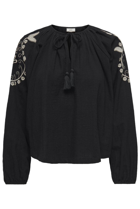 Jacqueline de Yong jdybianca l/s emb top wvn