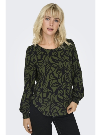 Only Blouse ONLELITE LIFE L/S TOP NOOS PTM 15332214 Rifle Green/Bloom draw