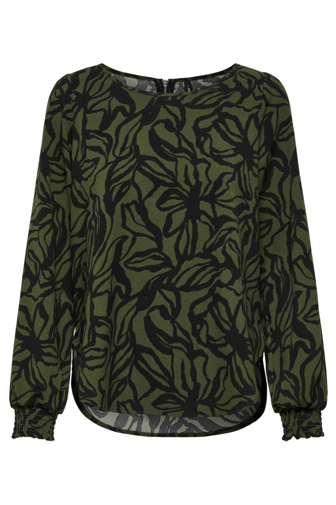 ONLELITE LIFE L/S TOP NOOS PTM 15332214 Rifle Green/Bloom draw