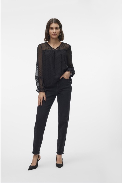 Vero Moda vmleah ls lace top wvn ga noos