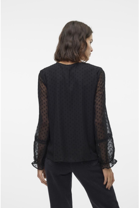 Vero Moda vmleah ls lace top wvn ga noos