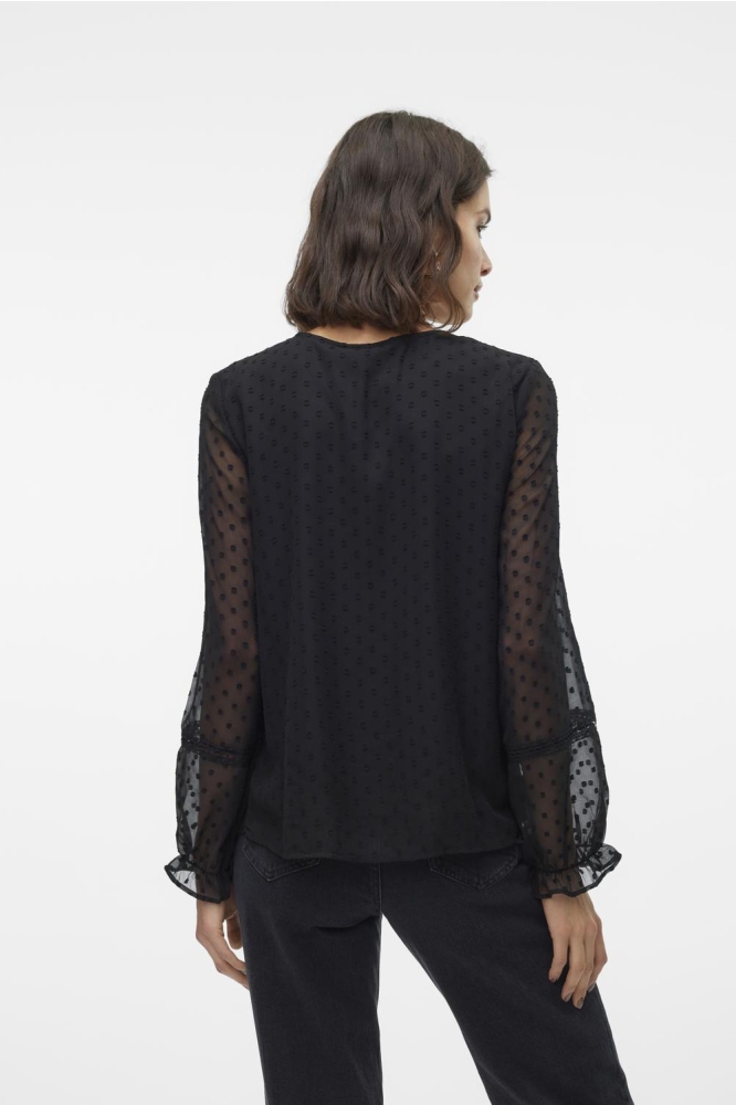 VMLEAH LS LACE TOP WVN GA NOOS 10314692 Black