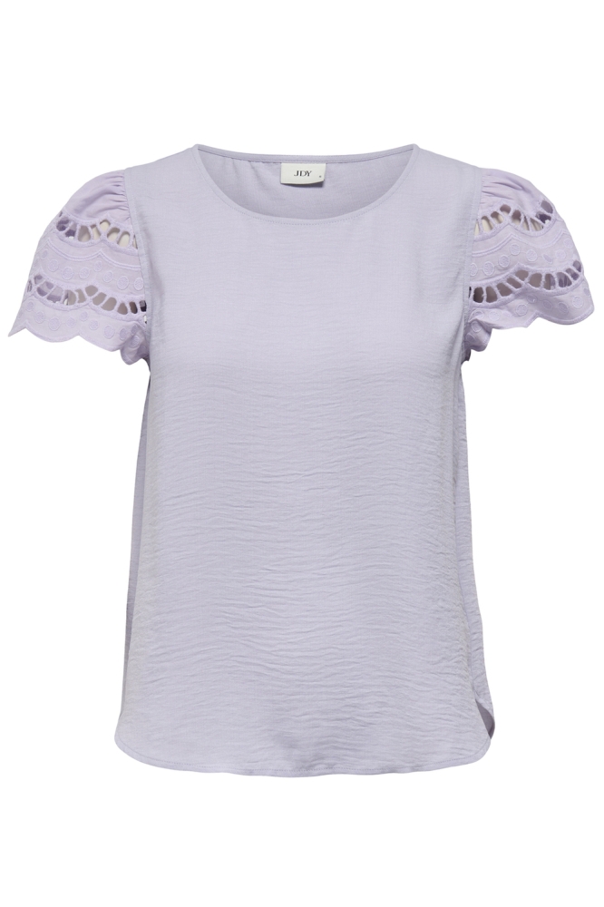 JDYHANNAH LIFE S/S LACE TOP WVN 15312609 Thistle