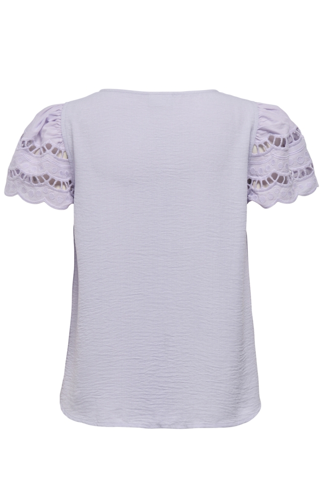 JDYHANNAH LIFE S/S LACE TOP WVN 15312609 Thistle