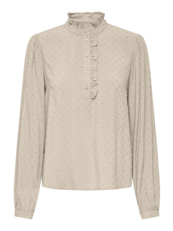 Jacqueline de Yong Blouse JDYDIANA LIFE L/S FRILL SHIRT WVN 15343798 SANDSHELL