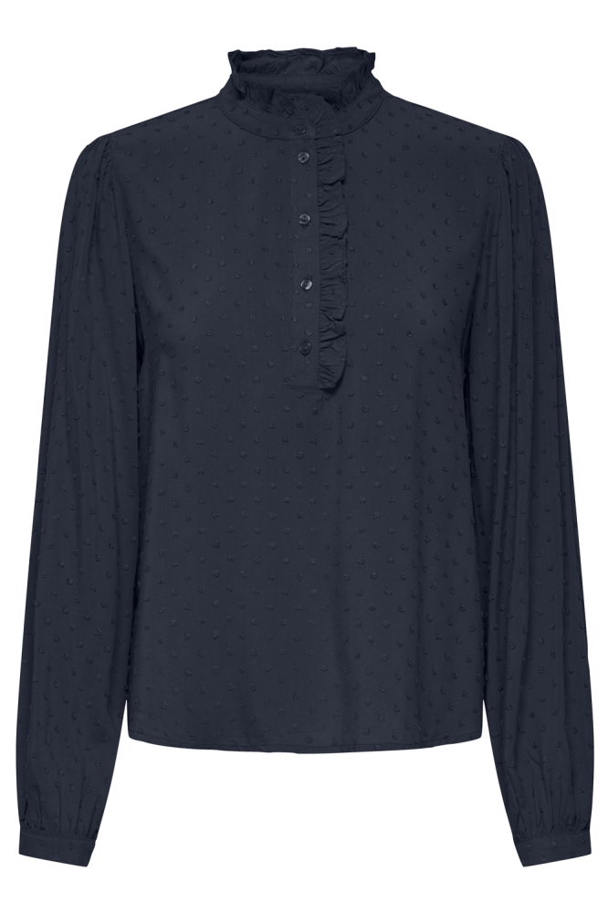 JDYDIANA LIFE L/S FRILL SHIRT WVN 15343798 TOTAL ECLIPSE