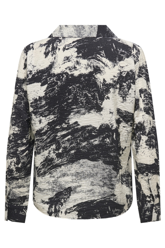 JDYEVELYN LIFE L/S SHIRT WVN 15343766 Black/W CLOUD DA