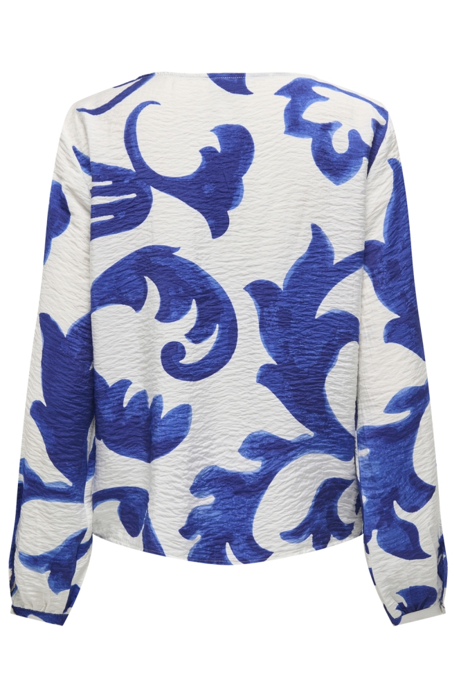 JDYMAY LIFE L/S TOP WVN 15345625 Birch/ BLUE ART