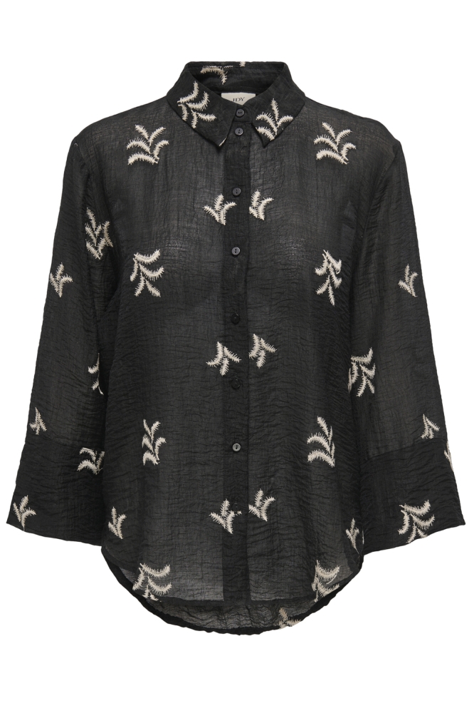 JDYTHEO 7/8 EMBROIDERY SHIRT WVN 15343807 Black/SANDSHELL