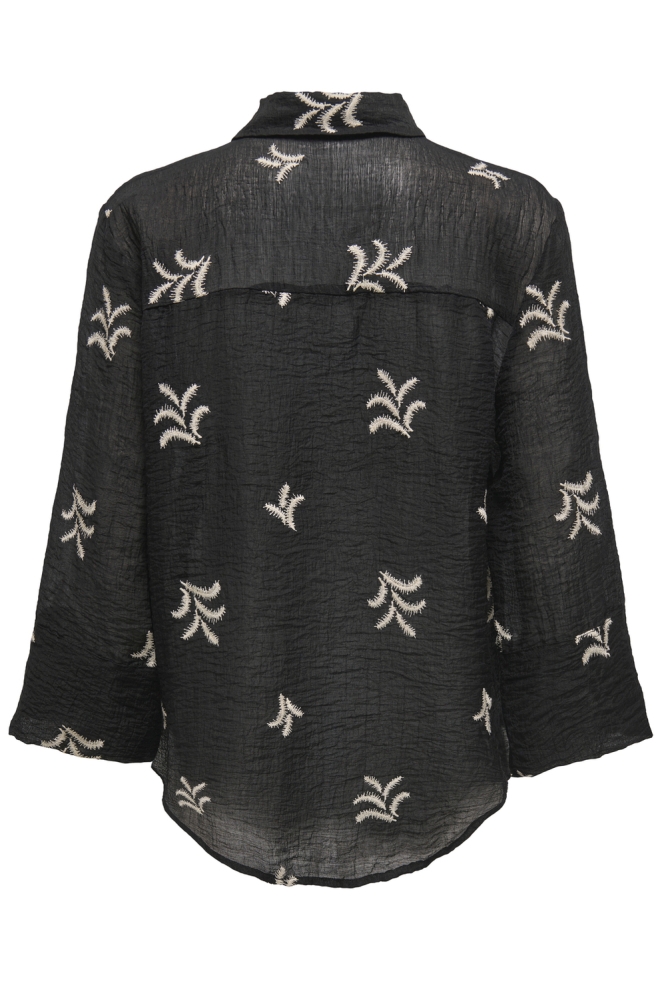 JDYTHEO 7/8 EMBROIDERY SHIRT WVN 15343807 Black/SANDSHELL