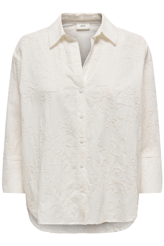 JDYSELMA 3/4 EMBROIDERY SHIRT WVN 15347110 CLOUD DANCER