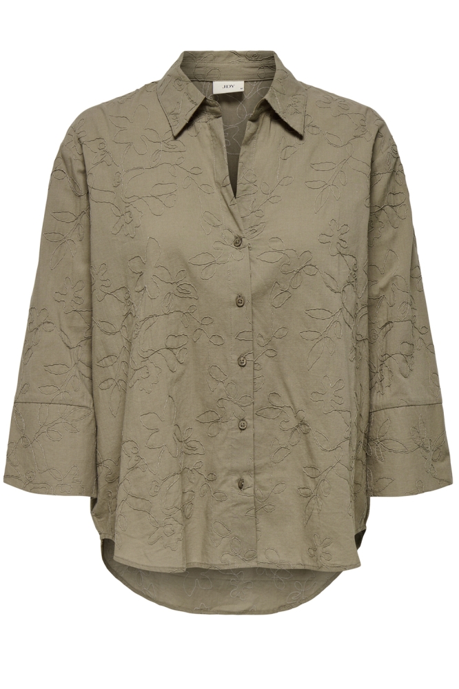 JDYSELMA 3/4 EMBROIDERY SHIRT WVN 15347110 FALLEN ROCK