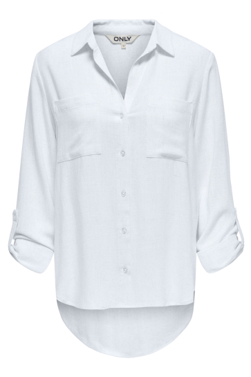 Only Blouse ONLYASMIN-SIESTA LS LINEN BL SHIRT 15349102 BRIGHT WHITE