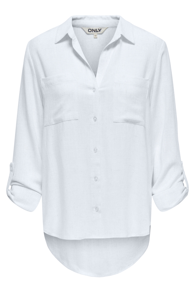 ONLYASMIN-SIESTA LS LINEN BL SHIRT 15349102 BRIGHT WHITE