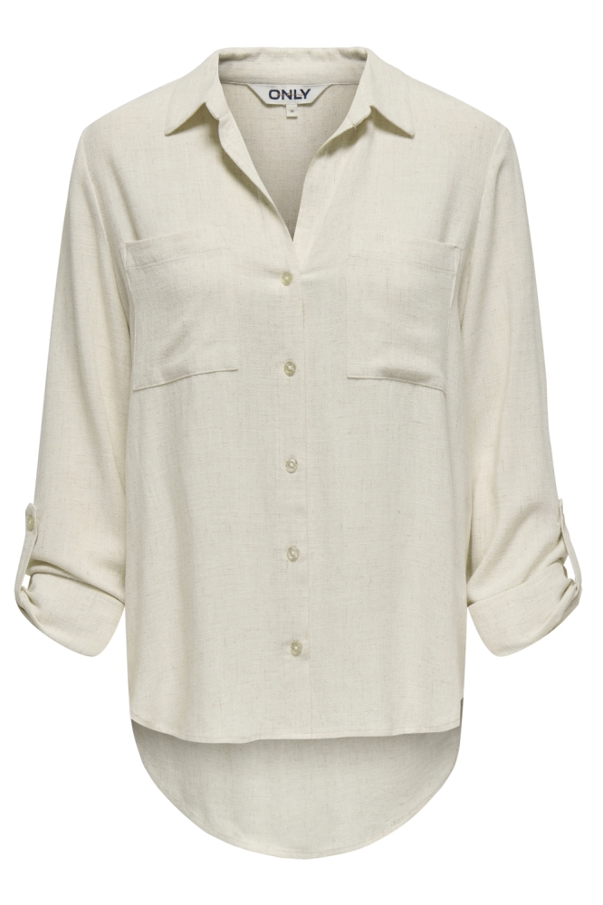 ONLYASMIN-SIESTA LS LINEN BL SHIRT 15349102 MOONBEAM