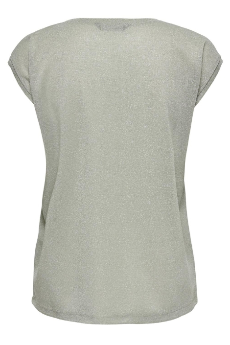 Only onlsilvery s/s v neck lurex top jrs