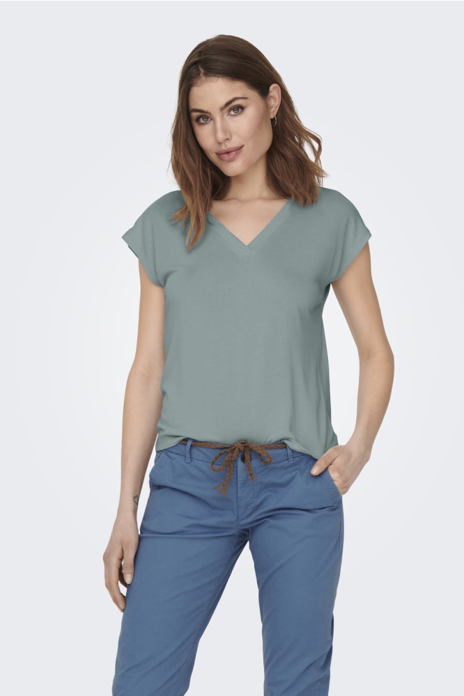 ONLFREE LIFE S/S MOD.V-NECK TOP JRS 15287041 