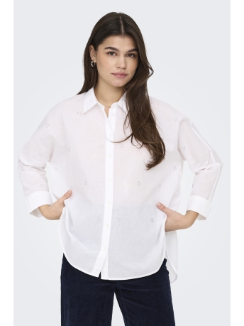 Only Blouse ONLNEW LINA GRACE LS EMB SHIRT NOOS 15283743 BRIGHT WHITE