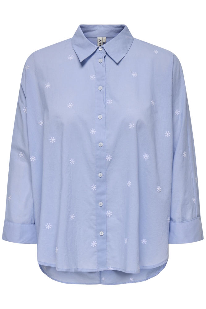 ONLNEW LINA GRACE LS EMB SHIRT NOOS 15283743 BRUNNERA BLUE