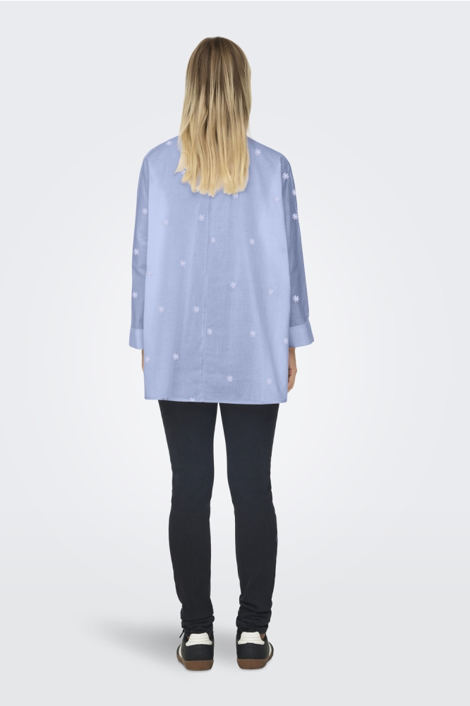 ONLNEW LINA GRACE LS EMB SHIRT NOOS 15283743 BRUNNERA BLUE