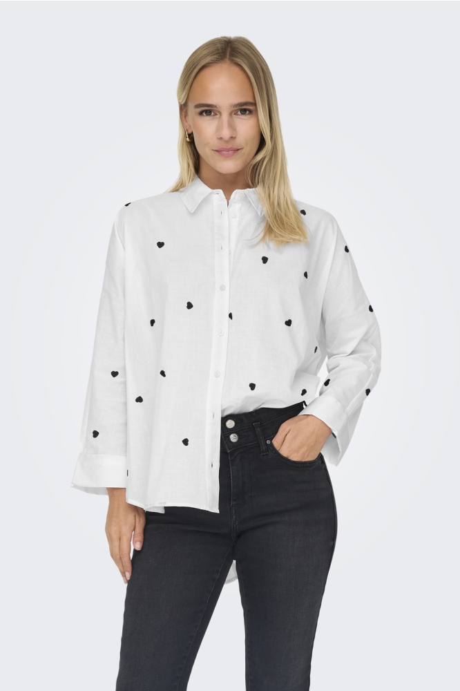 ONLNEW LINA GRACE LS EMB SHIRT NOOS 15283743 BRIGHT WHITE