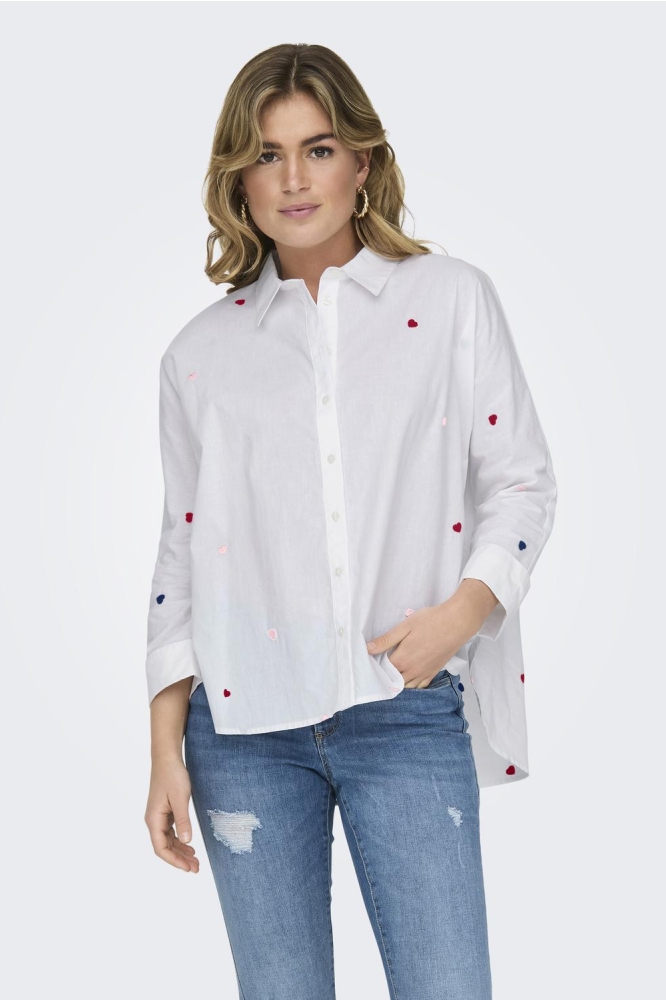 ONLNEW LINA GRACE LS EMB SHIRT NOOS 15283743 BRIGHT WHITE