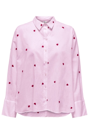 Only Blouse ONLNEW LINA GRACE LS EMB SHIRT NOOS 15283743 ROSEATE SPOONBI/RED HEART