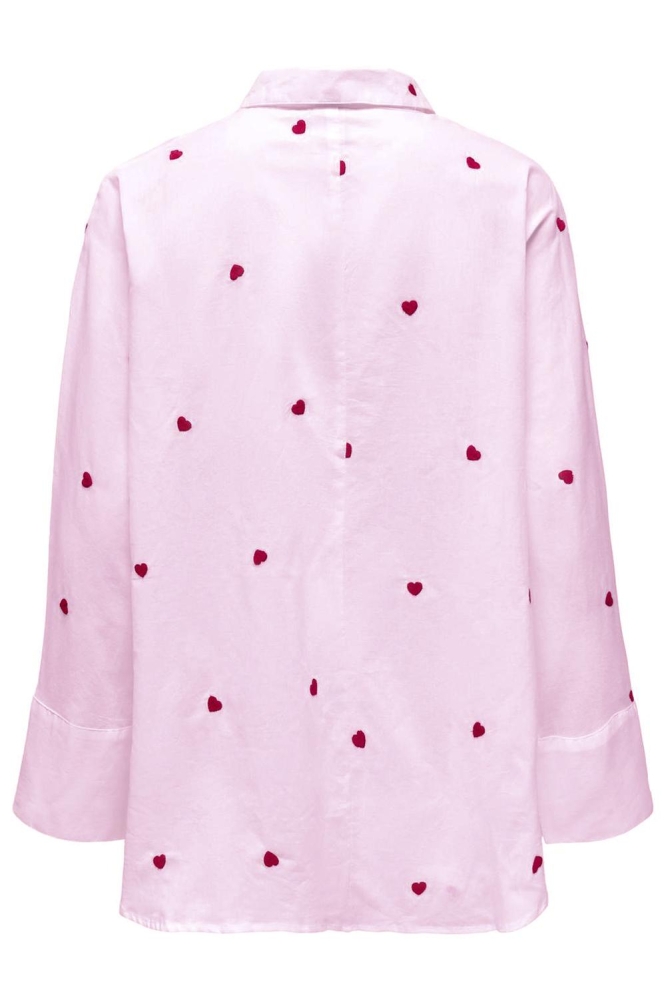 ONLNEW LINA GRACE LS EMB SHIRT NOOS 15283743 ROSEATE SPOONBI/RED HEART