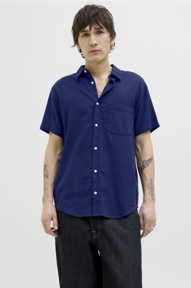 JORVARENNA DOBBY SHIRT SS 12271109 Ocean Cavern