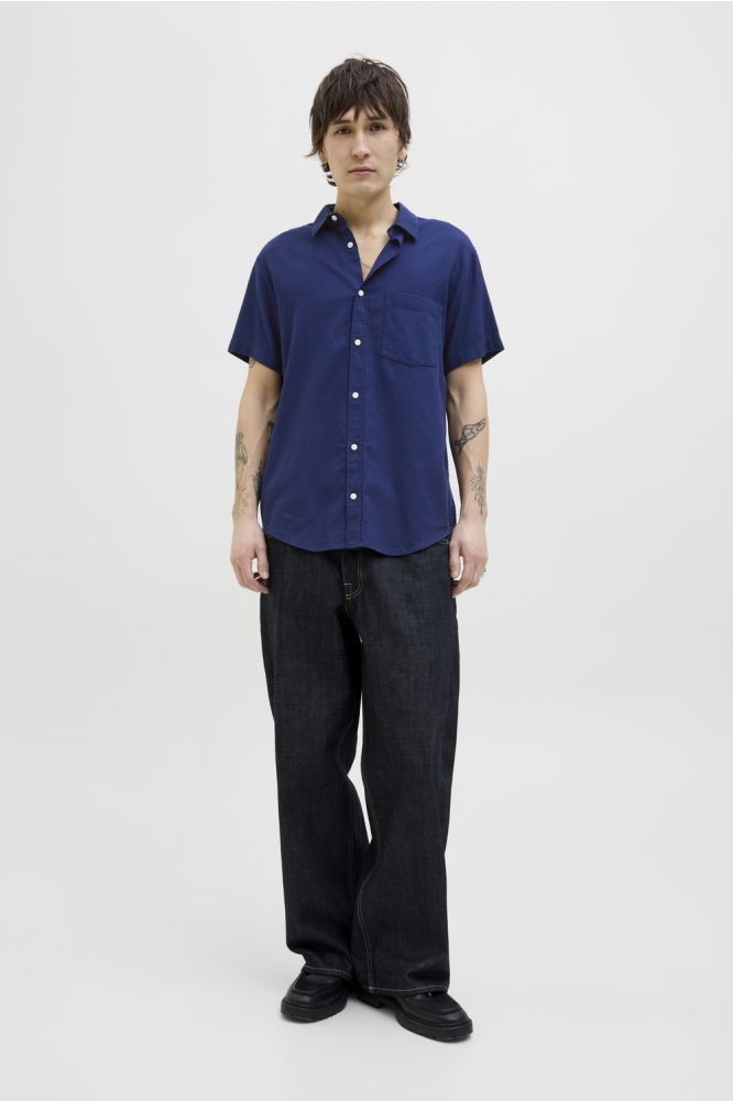 JORVARENNA DOBBY SHIRT SS 12271109 Ocean Cavern