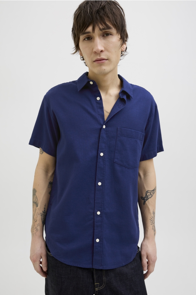 JORVARENNA DOBBY SHIRT SS 12271109 Ocean Cavern