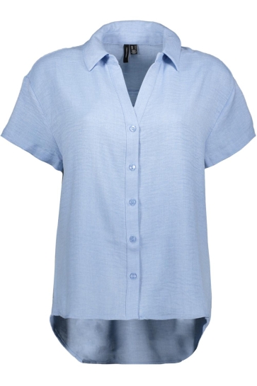 Vero Moda Blouse VMMELANEY QUEENY SS SHIRT WVN GA 10325866 Chambray Blue/Melange