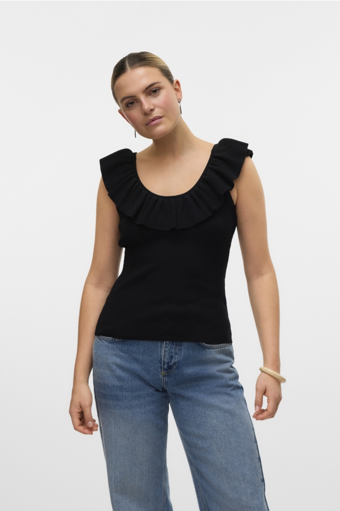 VMSILJE SL RUFFLE TOP GA 10326226 BLACK