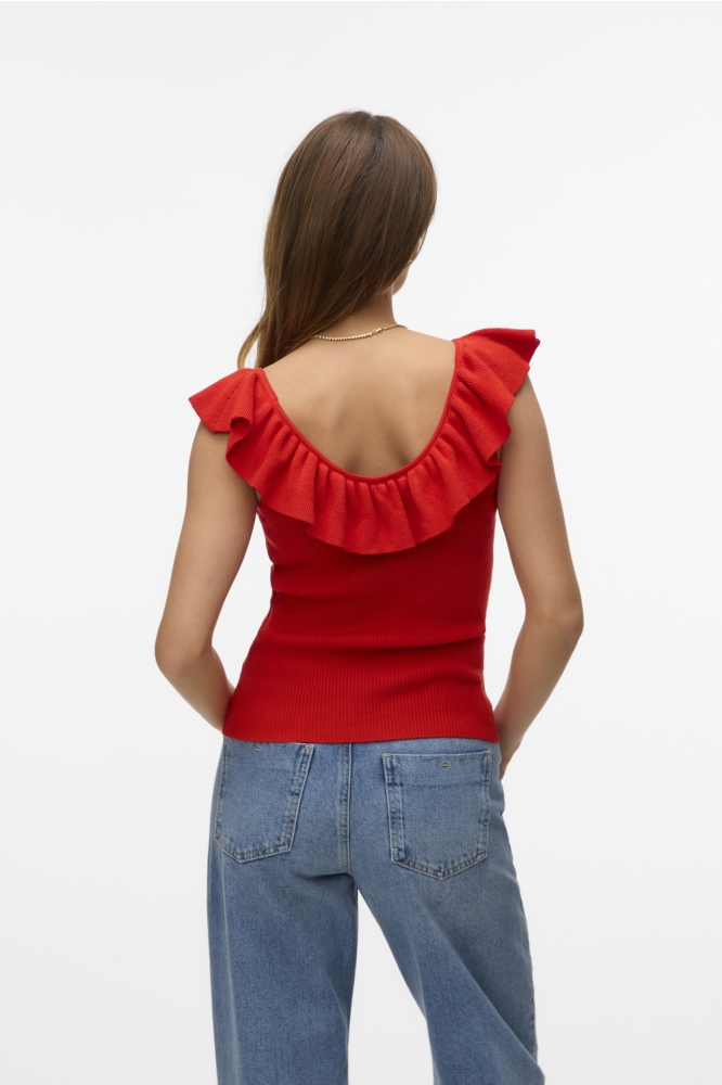 VMSILJE SL RUFFLE TOP GA 10326226 FIERY RED