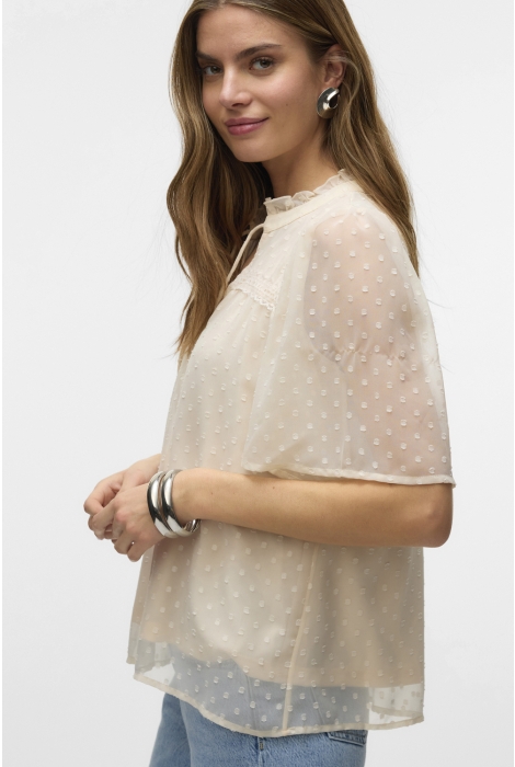 Vero Moda vmleah ss lace top wvn ga noos