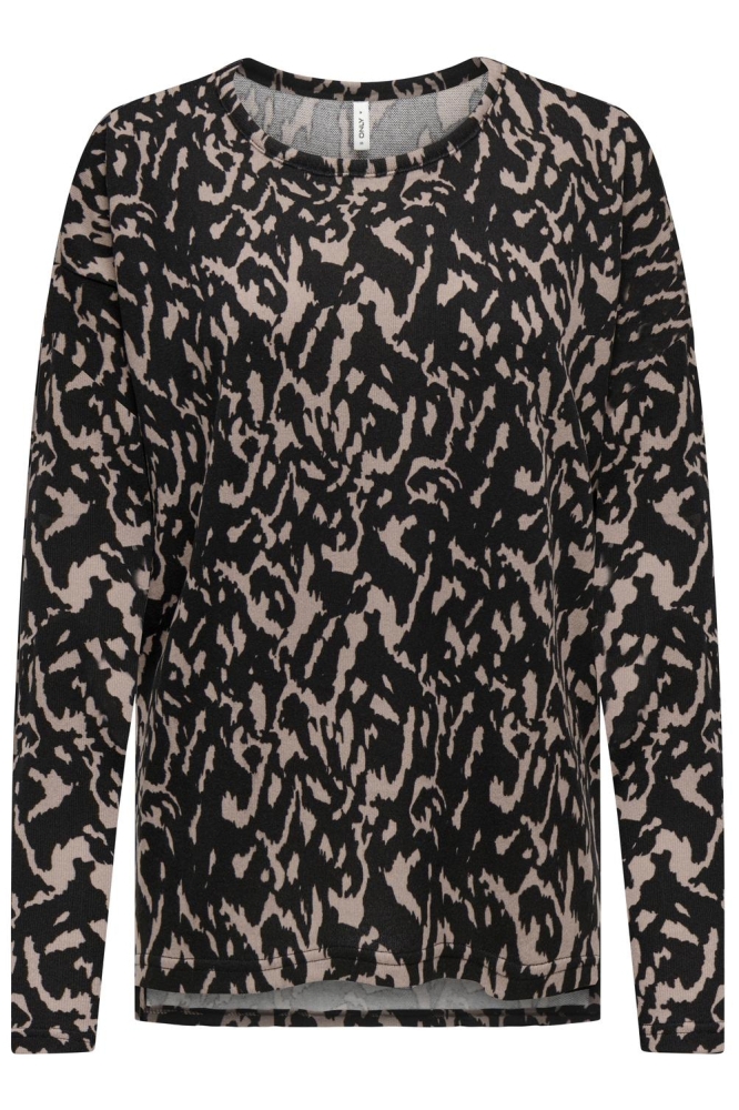 ONLANA L/S AOP TOP JRS NOOS 15299641 Black/BEIGE GRAP